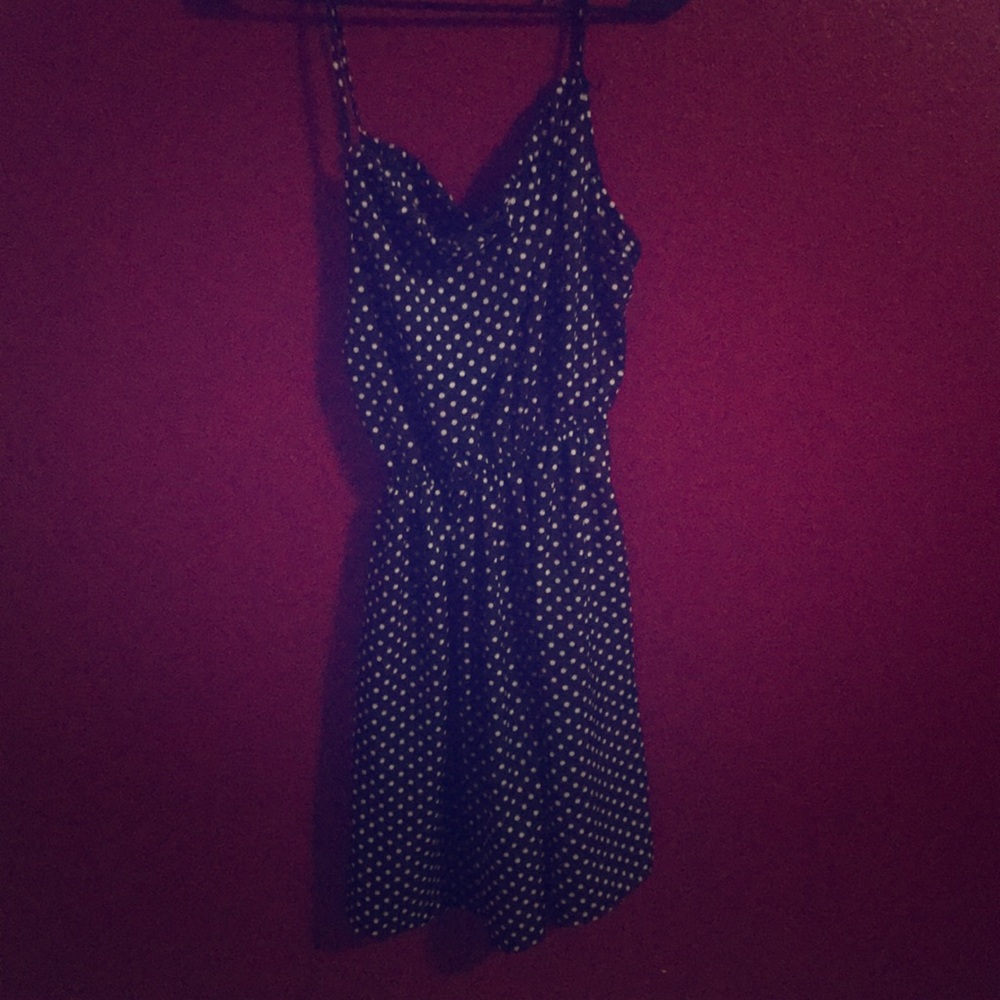 Black with white dot mini dress
